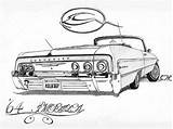 Lowrider Impala Lowriders Arte Pencil Martinez Gerardo Riverside Rollin Impalas sketch template