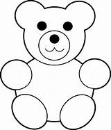 Bear Teddy Template Printable Coloring Drawing Easy Clip sketch template