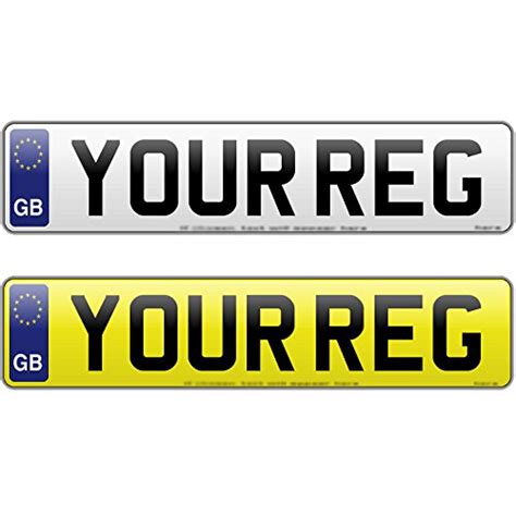 top  front standard gb euro number plate uk car registration plates