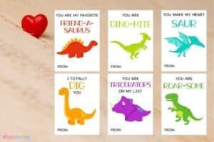 printable dinosaur valentines day cards  kids mombrite