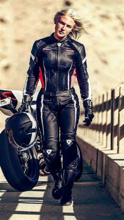 Black Riding Leathers Motorcycle Suit Motorbike Girl Ducati