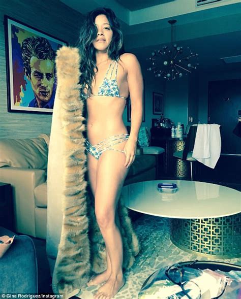 gina rodriguez sizzles in skimpy bikini in instagram snap daily mail online