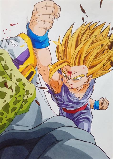 Gohan Ssj2 Vs Perfect Cell By Daisuke Dragneel Anime Dragon Ball