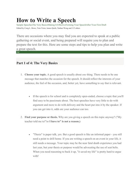 basics    write  speech