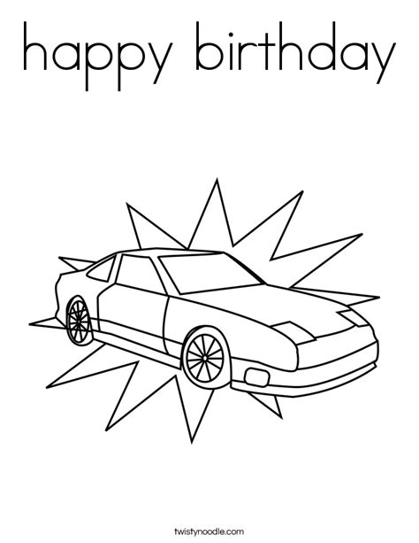 happy birthday coloring pages cars coloring pages