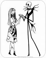 Coloring Sally Jack Nightmare Pages Before Christmas Printable Holding Hands Pdf Skellington Disneyclips sketch template