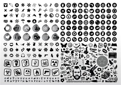 black white vector icons