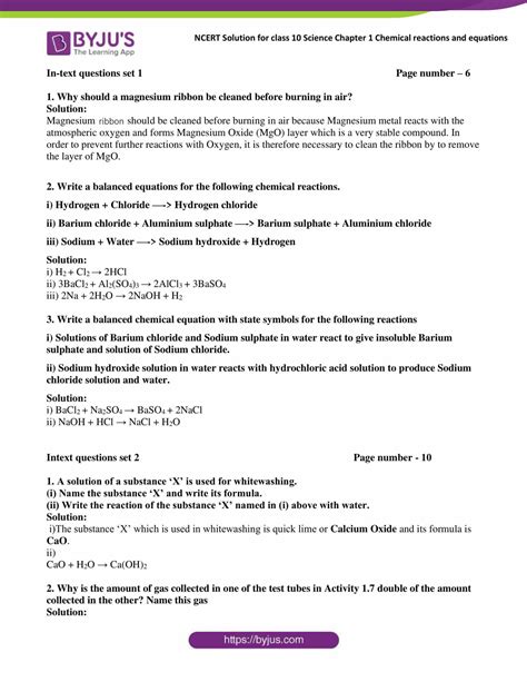 ncert solutions class  science chapter  chemical reactions