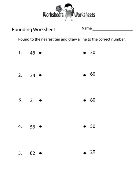 rounding  numbers worksheet  printable educational worksheet