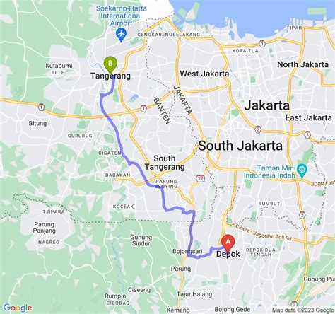 Ini Jarak Dan Durasi Perjalanan Dari Kota Depok Ke Kota Tangerang – Navi Id