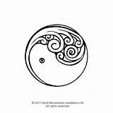 Maori Zealand Koru Fern Yin Polynesian Marquesan Hale Spirals sketch template