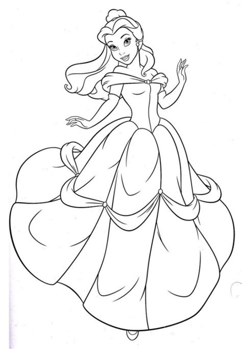 disney princess belle coloring pages