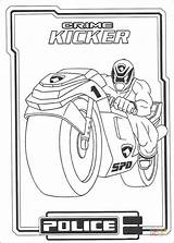 Coloring Pages Crime Kicker Police Printable Silhouettes Drawing sketch template