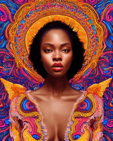 Beautiful Angelic Woman African American Melanin 8k Rendered Hyper