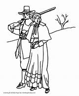 Coloring Thanksgiving Pilgrim Pilgrims Quaker Miracle Yet sketch template