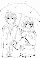 Coloring Cute Couple Pages Anime Getdrawings sketch template