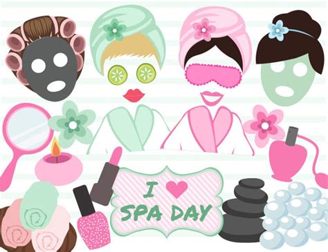 printable spa party photo booth props spa girl salon party etsy