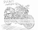 Streetfighter Ducati Bitty So Hot sketch template
