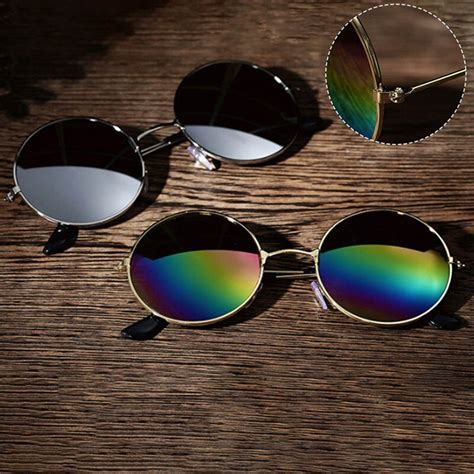 2018 Round Sunglass Men Women Steampunk Sunglasses Vintage Mirror