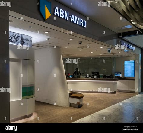 abn amro currency exchange desk  schiphol airport amsterdam stock photo alamy