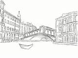 Venice Canal Grand Venecia Sketch Para Rialto Colorear Coloring Dibujo Dibujos Da Venezia Roma Bridge Puentes Drawing Disegno Visit Salvato sketch template