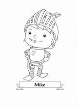 Knight Mike Coloring Size sketch template