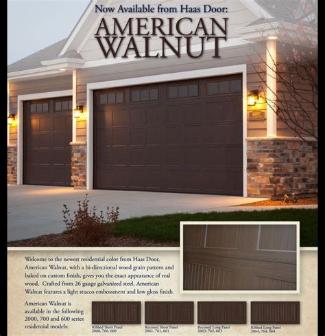 advertisement   american walnut garage door company