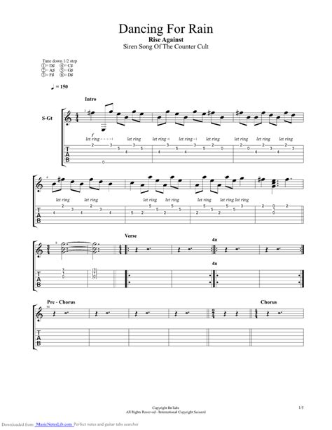 Dancing For Rain Guitar Pro Tab By Rise Against
