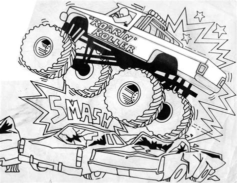 monster truck den colouring pages