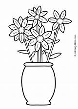 Coloring Pages Flower Kids Flowers Printable Drawing Sheets Play Doh Color Print Vase Draw Spring A4 Choose Board ζωγραφιες sketch template