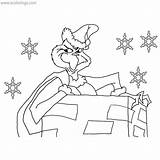 Grinch Sleigh Driving Chimney Xcolorings Seuss sketch template
