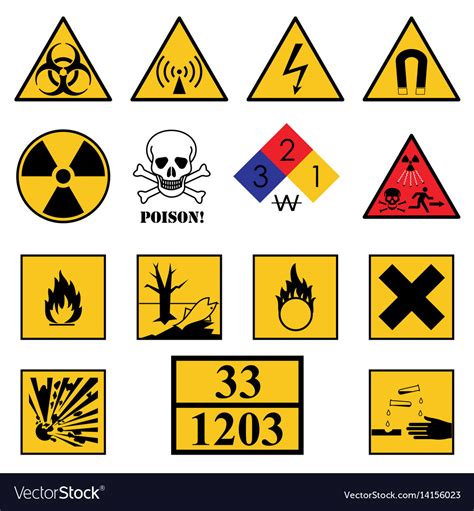 warning hazard signs royalty  vector image