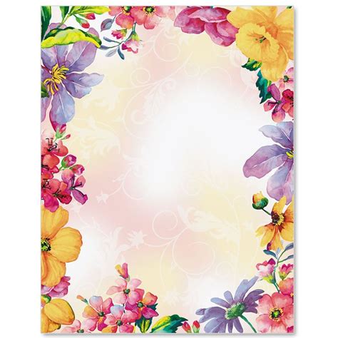 brilliant bouquet border papers borders  paper flower stationary