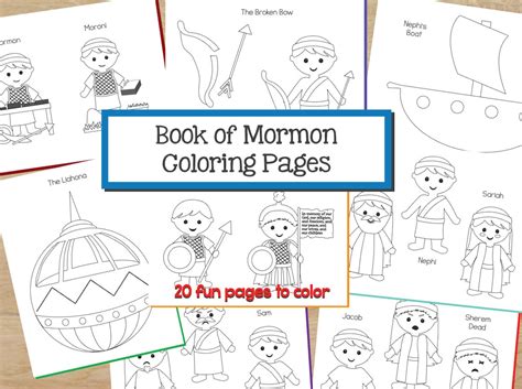 book  mormon coloring pages primary coloring pages instant etsy