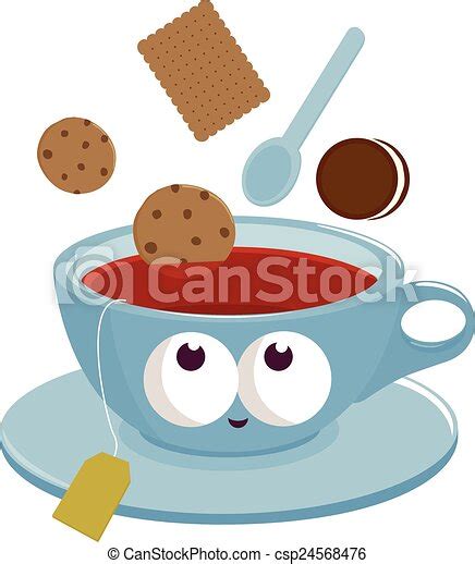 cup of tea and cookies a hot steamy cup of tea a spoon biscuits and