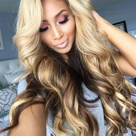 Long Brazilian 100 Real Human Hair Wigs Wavy Blonde Lace