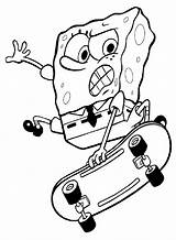 Spongebob Skateboarding sketch template