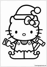 Kitty Hello Coloring Christmas Pages Kids Sheets Color Printable Hat Online Print Colouring Wallpapers9 Wearing Books Getcolorings Draw Characters Coloringpagesonly sketch template