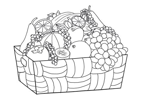 frutas  verduras en caja  colorear imprimir  dibujar