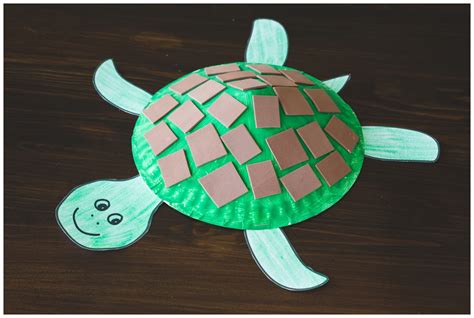 paper plate turtle craft  kids  printable template