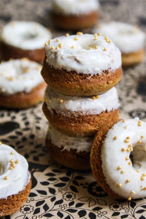 mini gingerbread donuts with white chocolate cinnamon