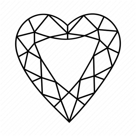diamond heart drawing coloring pages