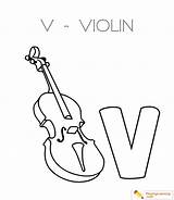 Coloring Violin Pages Letter Alphabet Sheet Kids Through Date Popular sketch template