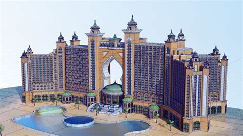 atlantis hotel the palm jumeirah dubai united arab emirates 3d model