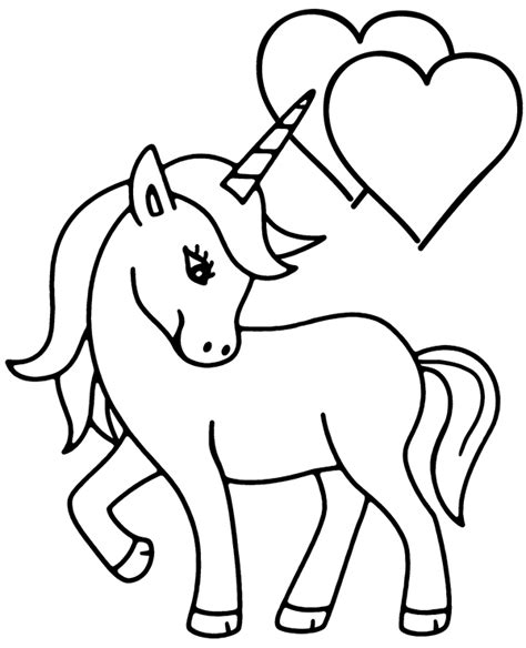 simple unicorn coloring page  print