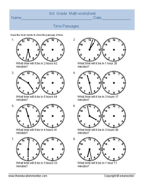 printable telling time worksheet archives edumonitor