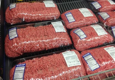 mom   meat counter     package ground beef