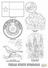 Texas Coloring Symbols State Pages Printable Worksheets Map Kids Bird Flag Clip Clipart American Supercoloring Library Worksheeto Comments sketch template
