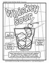 Coloring Cocktail Pages Cocktails Sour Whiskey Adult Printable Ingredients Color sketch template