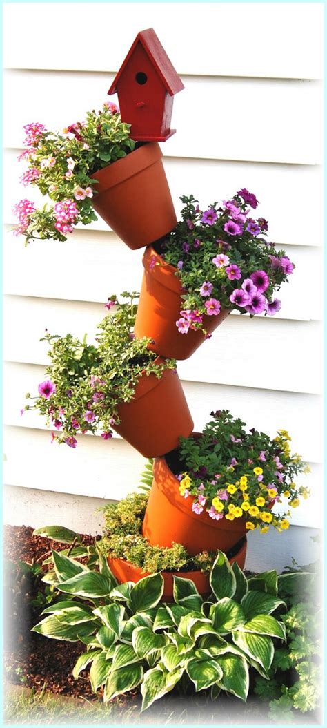 diy tipsy vertical pot planter projects and instructions